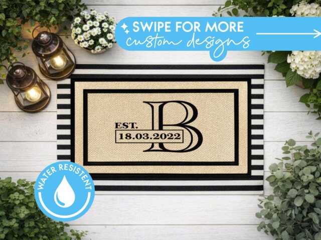Family Name Front Door Mat, Personalised Weatherproof Welcome Rug - image 1