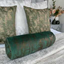 "Green Cushion, Luxury Bed Bolster, Stylish 16"" X 6" - thumbnail 2