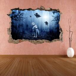 Wolf Autumn Leaves Forest Wall Decal Sticker Mural Poster Print Art Home Office Decor Dl6 - thumbnail 3