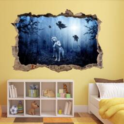 Wolf Autumn Leaves Forest Wall Decal Sticker Mural Poster Print Art Home Office Decor Dl6 - thumbnail 2