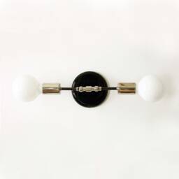 Double Nickel Sconce Lamp, Wall Lighting, Adjustable Light, Bathroom Kitchen Modern Black And