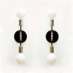 Double Nickel Sconce Lamp, Wall Lighting, Adjustable Light, Bathroom Kitchen Modern Black And - thumbnail 2