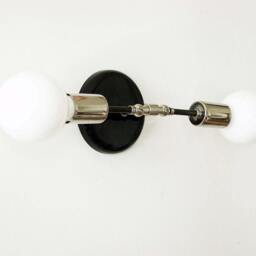 Double Nickel Sconce Lamp, Wall Lighting, Adjustable Light, Bathroom Kitchen Modern Black And - thumbnail 4