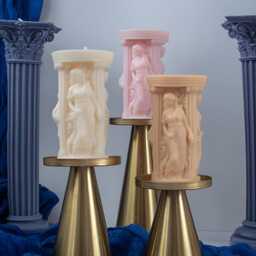 Handmade Greek Goddess Soy Beeswax Candle - Customizable Colors - thumbnail 3