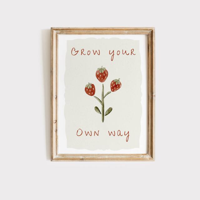 Grow Your Own Way Print Floral Nursery Art For Girls - image 1