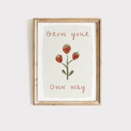 Grow Your Own Way Print Floral Nursery Art For Girls - thumbnail 1