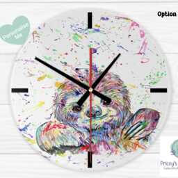 Sloth Lover Gift, Round Glass Wall Clock, Home Decor - thumbnail 2
