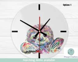 Sloth Lover Gift, Round Glass Wall Clock, Home Decor
