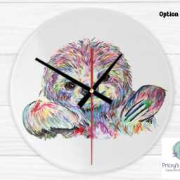 Sloth Lover Gift, Round Glass Wall Clock, Home Decor - thumbnail 3
