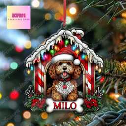Personalized Cavapoo Christmas Ornament, Custom Dog House Decor - thumbnail 3