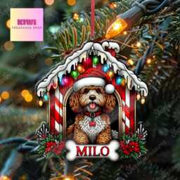 Personalized Cavapoo Christmas Ornament, Custom Dog House Decor