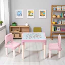 Kids Abc Table & Chair Set, Toddler Study & Play Furniture - thumbnail 2