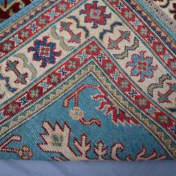 3x5 Kazak Area Rug - Blue Tribal Caucasian Afghan Hand Knotted Veg Dyes Wool Geometric Bedroom Kitchen Oriental Boho - thumbnail 4