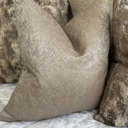 Herringbone Taupe Gold Cushion Cover - Designer Bella Euro Pillow For Sofa Or Bed Home Decor, Bedroom Livingroom Accessories - thumbnail 4