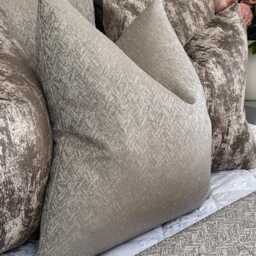 Herringbone Taupe Gold Cushion Cover - Designer Bella Euro Pillow For Sofa Or Bed Home Decor, Bedroom Livingroom Accessories - thumbnail 3