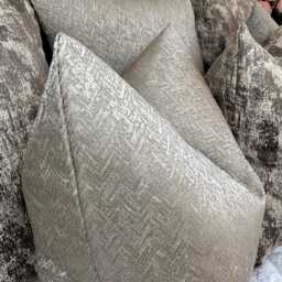Herringbone Taupe Gold Cushion Cover - Designer Bella Euro Pillow For Sofa Or Bed Home Decor, Bedroom Livingroom Accessories - thumbnail 2