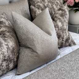 Herringbone Taupe Gold Cushion Cover - Designer Bella Euro Pillow For Sofa Or Bed Home Decor, Bedroom Livingroom Accessories