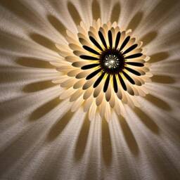 White Daisy Flower Ceiling Light, Wood Light Fixture, Wooden Lamp Shades, Semi Flush Mount Wood, Fixture - thumbnail 3