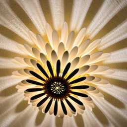 White Daisy Flower Ceiling Light, Wood Light Fixture, Wooden Lamp Shades, Semi Flush Mount Wood, Fixture - thumbnail 4