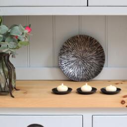 Hand Forged Steel Candle Dish Set Rustic Tableware Decor - thumbnail 2