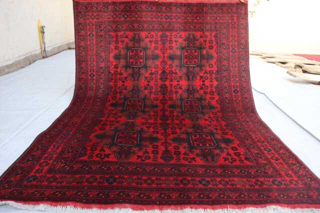 5'1x6'6 Ft Handmade Bukhara Afghan Rug, Genuine Khal Mohammedi Area Turkmen Oriental Geometric Livingroom D??cor Rug - image 1
