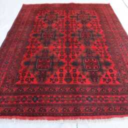 5'1x6'6 Ft Handmade Bukhara Afghan Rug, Genuine Khal Mohammedi Area Turkmen Oriental Geometric Livingroom D??cor Rug - thumbnail 2
