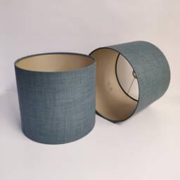 Textured Duck Egg Blue Lampshade With Champagne Lining