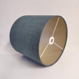 Textured Duck Egg Blue Lampshade With Champagne Lining - thumbnail 2
