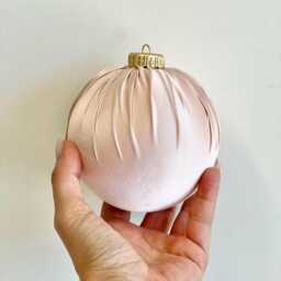 Handmade Pale Pink Satin Christmas Ornament - thumbnail 2