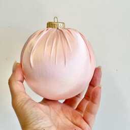 Handmade Pale Pink Satin Christmas Ornament - thumbnail 3