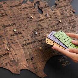 National Park United States Push Pin Travel Map, Apartment Wall Decor 5Th Anniversary Gift Wooden Art, Parks Housewarming Gift - thumbnail 2