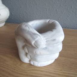 Concrete Hand Fist Pen Holder Pencil Utensil Toothbrush Concrete Planter Sculpture Decorative Object, Vase Unique Gift - thumbnail 4