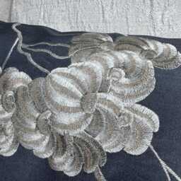 Embroidered Floral Cushion Cover 12x20 - thumbnail 2