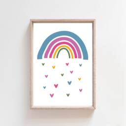 Set Of 4 Girls Nursery Prints, Bedroom Rainbow Wall Art, Playroom Art - thumbnail 3