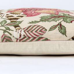 Floral Pillow Cover, P. Kaufmann Red & Green Botanical Print - thumbnail 3