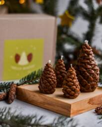 Pine Cone Candles, Christmas Candle, Holiday Decor, Winter Home Tabel Gift Candle - thumbnail 1