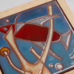 Tile Fish Art Underwater Sea Life Handmade Ceramic Tank Wall Fisherman Gift Under The Decor Ocean Day Beach House - thumbnail 2