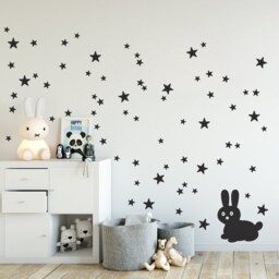 Mini Stars Wall Decals, Mixed Set Of 90 Little Stars, 2 Up To 4 cm Sized in Gold, Grey, Star Stickers, Kids Room Decals & Home Decor - thumbnail 4