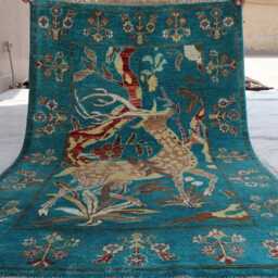 3x5 Ft Afghan Kazak Animal Art Rug, Brand New Luxury Rug, Medallion Geometric Area Livingroom Accent Rug - thumbnail 4