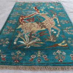 3x5 Ft Afghan Kazak Animal Art Rug, Brand New Luxury Rug, Medallion Geometric Area Livingroom Accent Rug - thumbnail 2