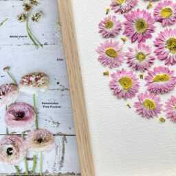 Flower Herbarium, Framed Herbarium Of Dried Flowers & Leaves, French Designer, 18x24cm, Botanik Flower Farm, Organic Farming - thumbnail 2