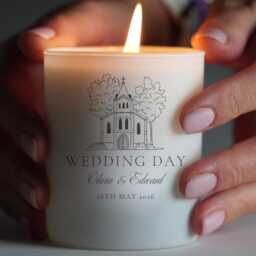 Wedding Candle - Engraved Soy Wax Favour - Custom Names & Date - thumbnail 3