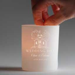 Wedding Candle - Engraved Soy Wax Favour - Custom Names & Date - thumbnail 2