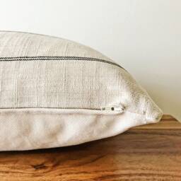 Mykonos Neutral Striped Pillow Cover - 12 X 24 Lumbar Boho Decor Rectangular Case Textured - thumbnail 3