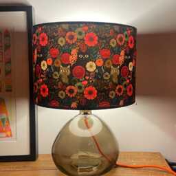 Cat Lampshade - Autumn Flowers Drum Lamp Shade Cats Shade, Kittens, Decor, Ceiling Lamp, Table 25cm 30cm 35cm 40cm 45cm - thumbnail 2
