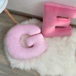 Velour Cotton Letter Pillow, Custom Monogram, Baby Shower Gift - thumbnail 2