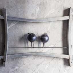 Metal Birds in Wire On Wood Frame, Wall Sculpture, Original Art By The Steel Style Things, 6Th Iron Or 5Th Anniversary - thumbnail 4
