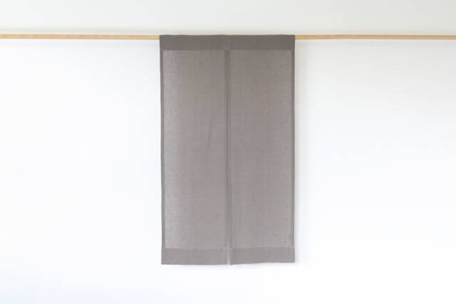 Linen Noren Curtain, True Gray Japanese Doorway Divider - image 1