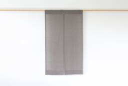 Linen Noren Curtain, True Gray Japanese Doorway Divider - thumbnail 1