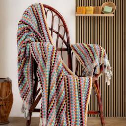 "Handmade Organic Cotton Rainbow Bath Towel, 36""x70" - thumbnail 2
